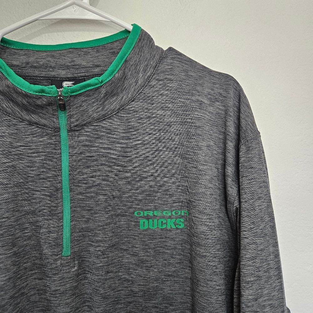 Colosseum Oregon Ducks Heathered Quarter Zip Long Sleeve Pullover, Mens XXL - Picture 4 of 8